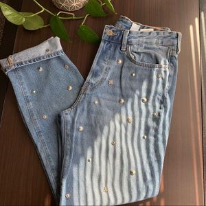 H&M Studded High Waisted Jeans